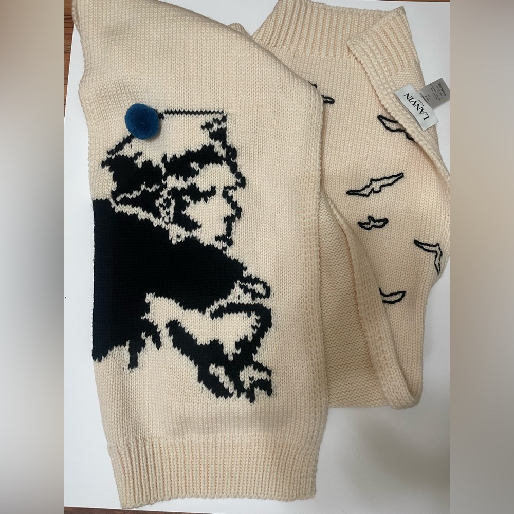 Mens Lanvin 100% Wool Scarf